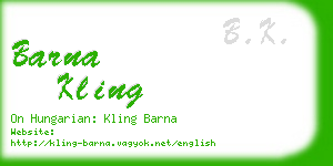 barna kling business card